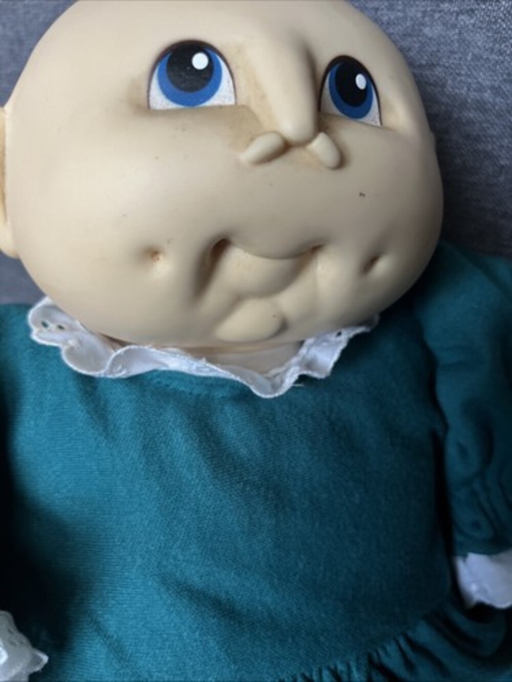 Vtg 1984 Original Doll Baby Cabbage Patch Kid - MN Thomas Blue Eyes Green Dress